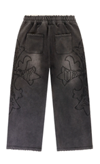 Vale Forever Gothic Cross Washed Black Sweatpants