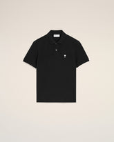 Black Cotton Short Sleeves Ami De Coeur Polo Shirt