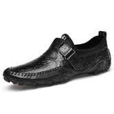 Accept OEM Service Add LOGO 4 Season Hand Made Genuine Leather Casual Business Career Dress Shoes Men Loafers