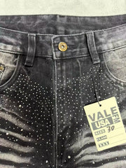 Vale Forever Rhinestone Washed Distressed Jeans