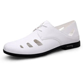 Casual Leather Shoes Men Loafers Fashion Casual Men Shoes Comfort Driving Shoes Men Flats Moccasins Footwear Breathable openwork
