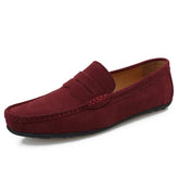 Cow Suede Slip On Men's Loafers Super Soft Genuine Leather Shoes For Men Plus Size 38-47 Driving Shoe Men Flats Casual Footwear