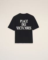 Black printed cotton "Place des Victoires" t-shirt