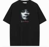 Shadow Portrait Graphic Oversized T-Shirt
