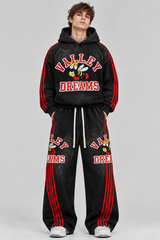 Valley Dreams Black Red Stripe Bee Tracksuit