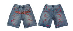 Vale Forever VATE DREAMS Red Lightning Denim Shorts