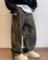 Leopard Print Jeans Mens