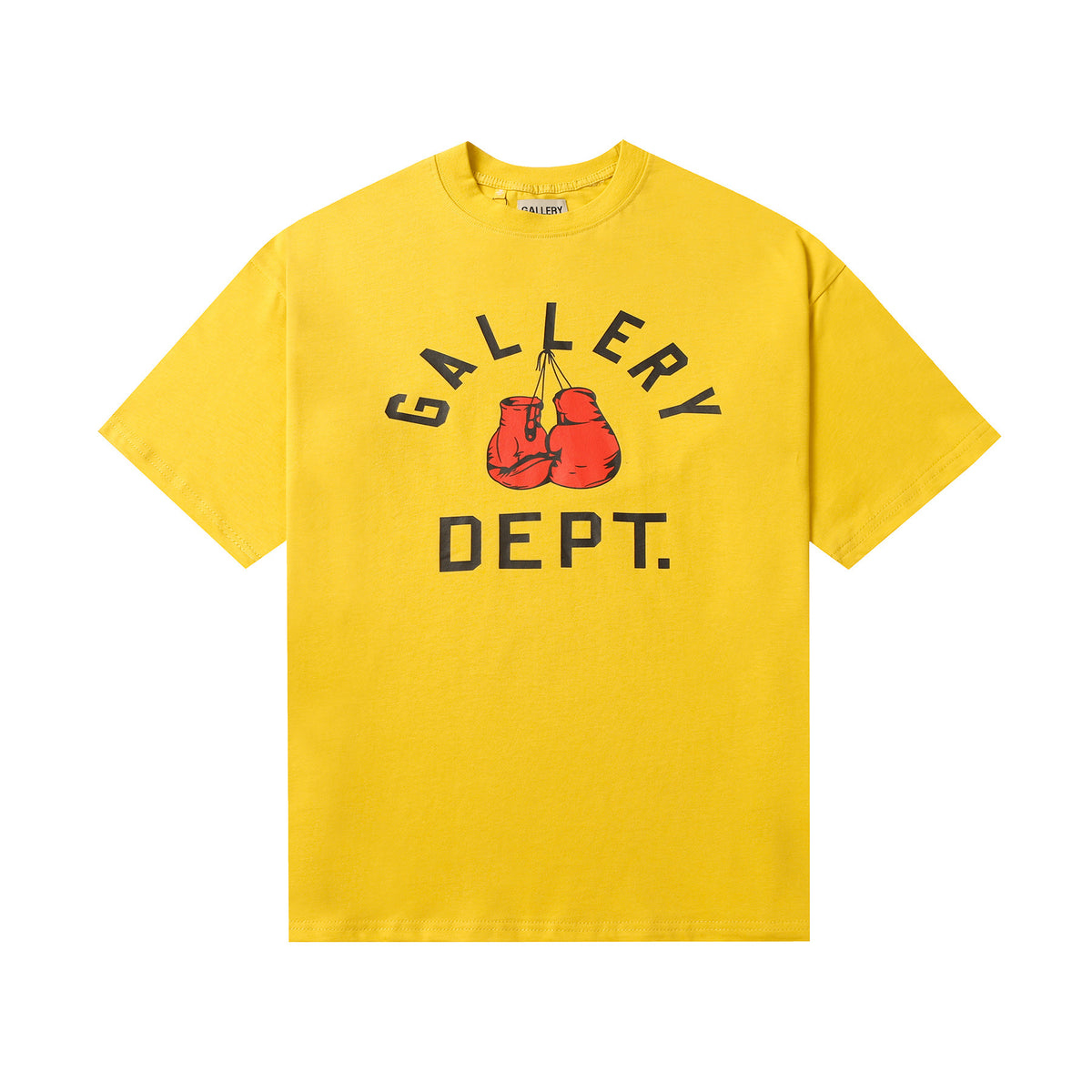 Gallery Dept. “Sunset Vibes” Oversized Tee – Yellow with Retro Sunburst Graphic