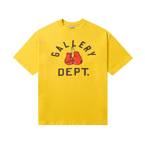 Gallery Dept. “Sunset Vibes” Oversized Tee – Yellow with Retro Sunburst Graphic