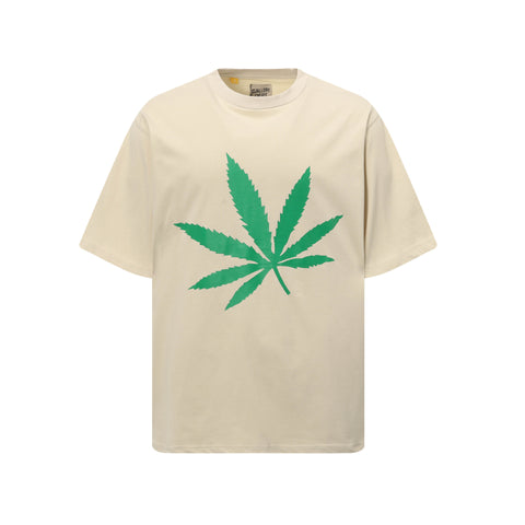 GALLERY DEPT. Oversized Cotton T-Shirt | Bold Green Leaf Print Front