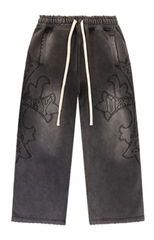 Vale Forever Gothic Cross Washed Black Sweatpants