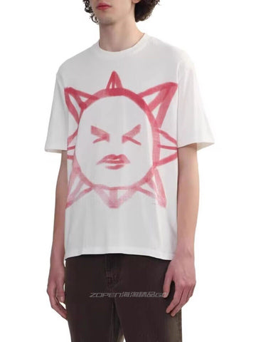 Oversized white graphic T-shirt featuring