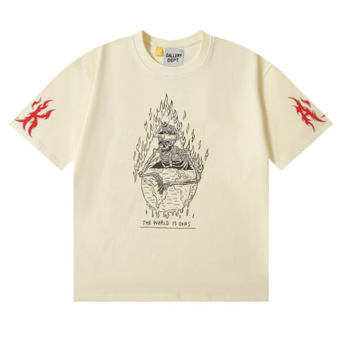 Gallery Dept. Skeleton Earth Flame Oversized T-Shirt