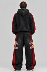 Valley Dreams Black Red Stripe Bee Tracksuit