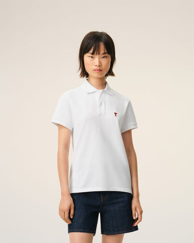 White Cotton polo with Ami De Coeur