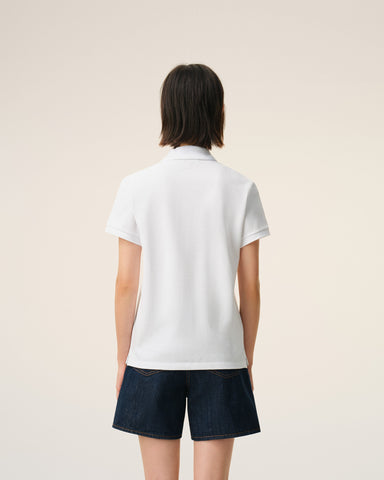 White Cotton polo with Ami De Coeur