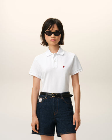 White Cotton polo with Ami De Coeur