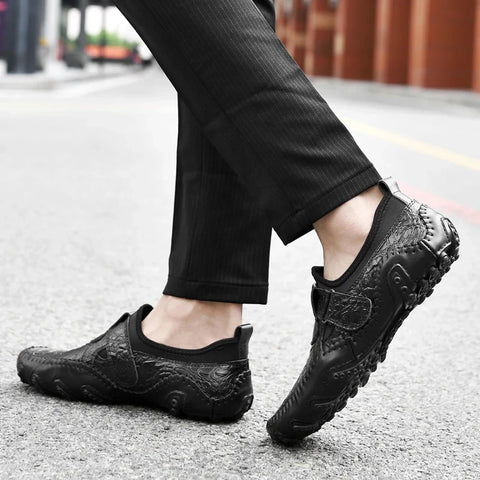 Accept OEM Service Add LOGO 4 Season Hand Made Genuine Leather Casual Business Career Dress Shoes Men Loafers