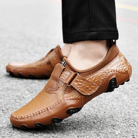 Accept OEM Service Add LOGO 4 Season Hand Made Genuine Leather Casual Business Career Dress Shoes Men Loafers