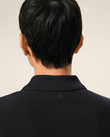 Black Cotton Short Sleeves Ami De Coeur Polo Shirt
