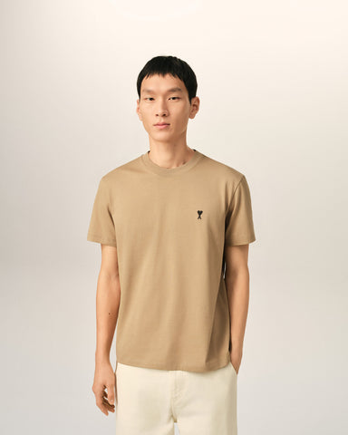 Beige cotton t-shirt with Ami de Coeur