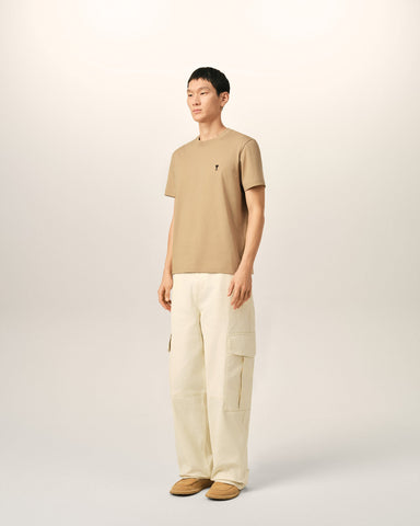 Beige cotton t-shirt with Ami de Coeur