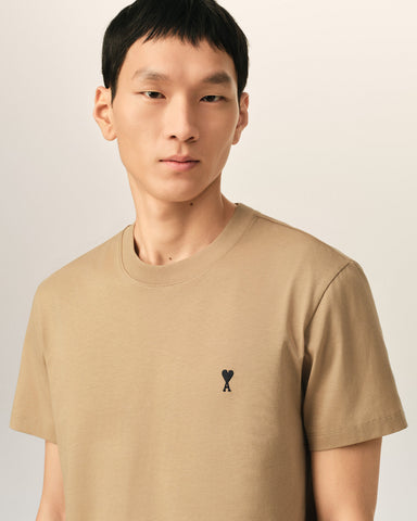 Beige cotton t-shirt with Ami de Coeur