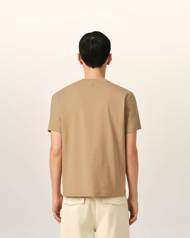 Beige cotton t-shirt with Ami de Coeur