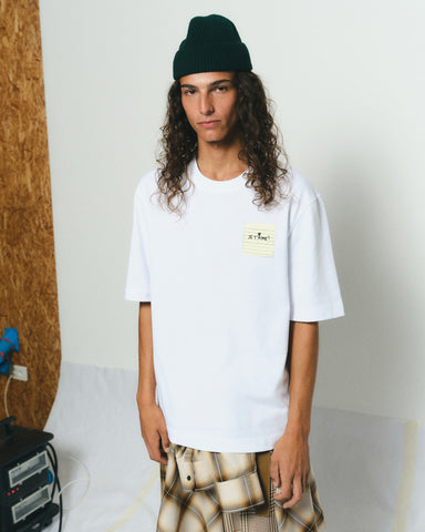 White Cotton Post It "Je T'Aime" T-Shirt