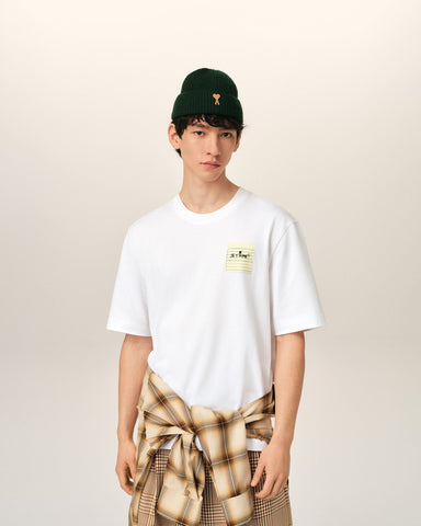 White Cotton Post It "Je T'Aime" T-Shirt