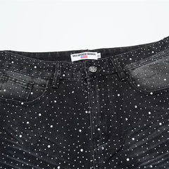 Vale Forever Starry Sky Rhinestone Distressed Jeans
