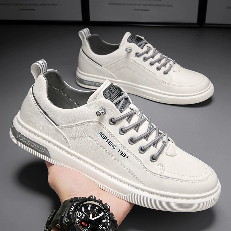 Autumn Men's Shoes Black Labor Protection Work Board Shoes Soft Bottom Non Slip Men's Kitchen Oil-Proof Leisure at Work Leather Shoes Waterproof
