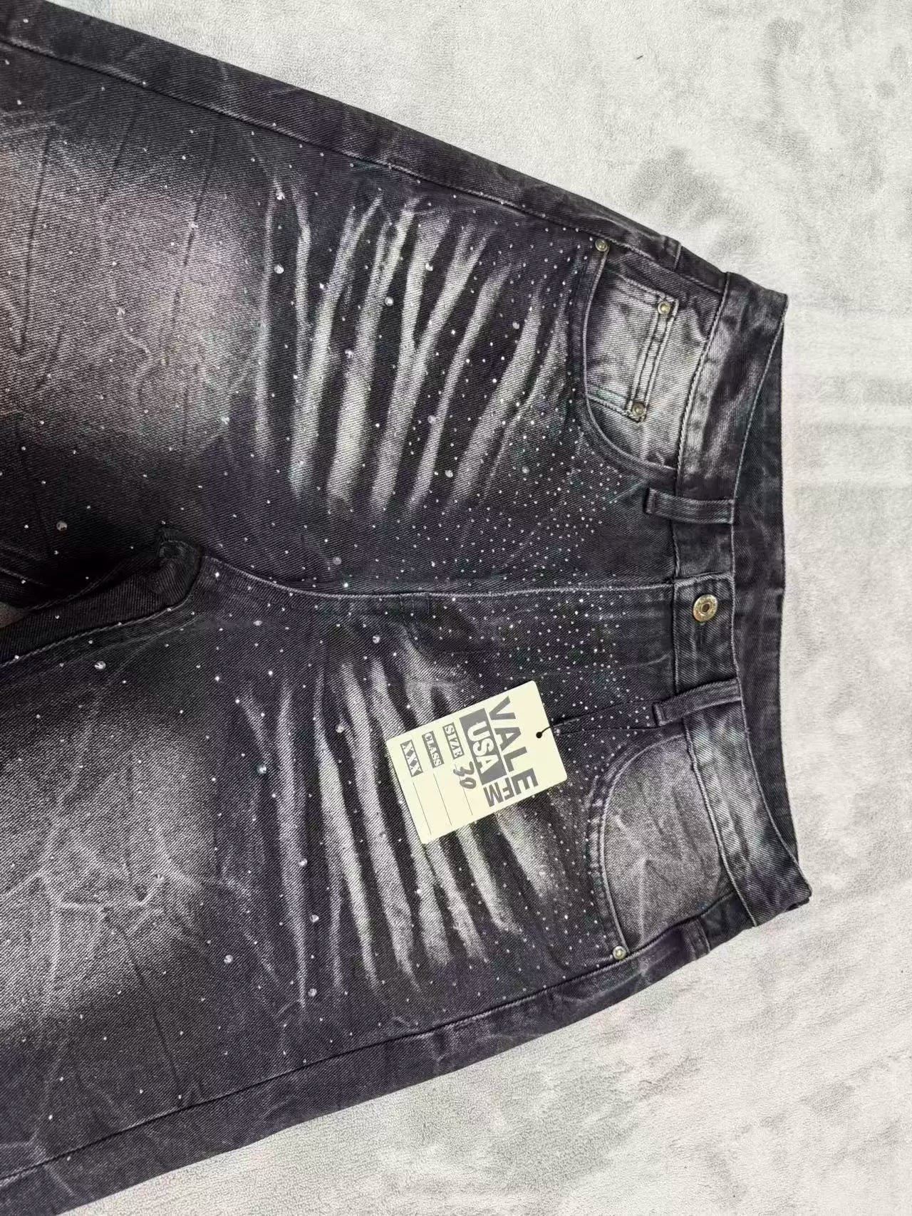 Vale Forever Rhinestone Washed Distressed Jeans