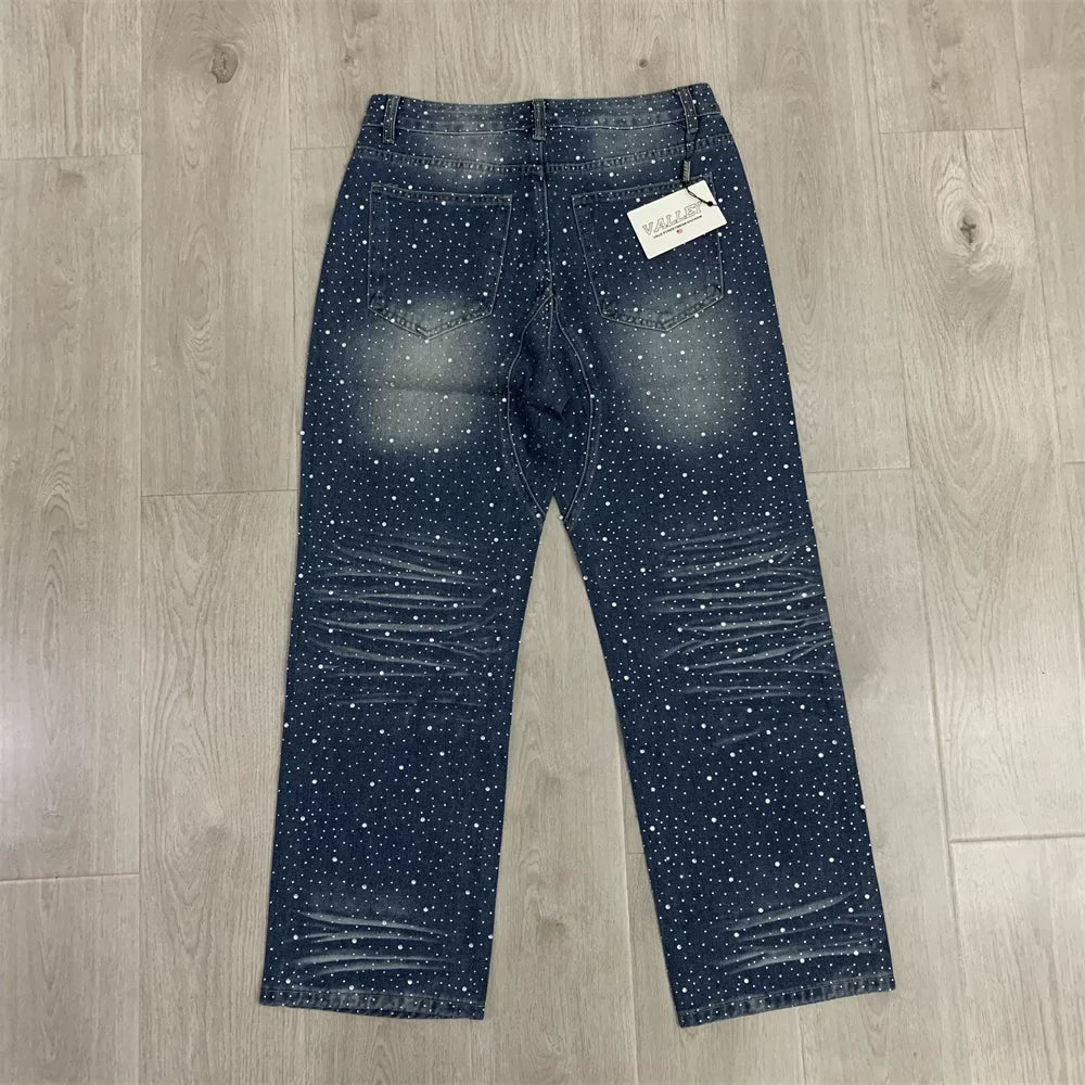 Vale Forever Starry Sky Rhinestone Distressed Jeans