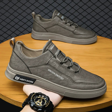 Autumn Men's Shoes Black Labor Protection Work Board Shoes Soft Bottom Non Slip Men's Kitchen Oil-Proof Leisure at Work Leather Shoes Waterproof