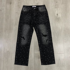 Vale Forever Starry Sky Rhinestone Distressed Jeans