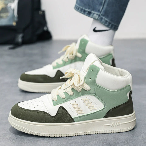 Men's Vintage Casual Canvas Shoes for Spring and Autumn Sports High-Top