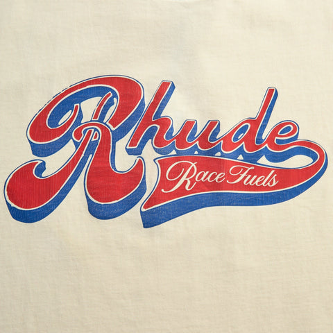 Rhude Pit Stop Tee - Vintage White / Red / Blue
