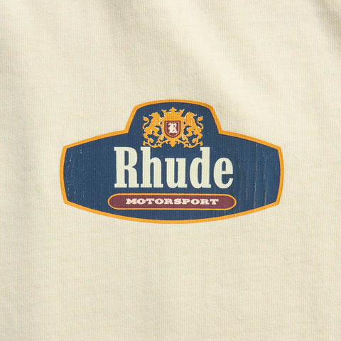 Rhude Racing Crest Tee - Vintage White / Navy