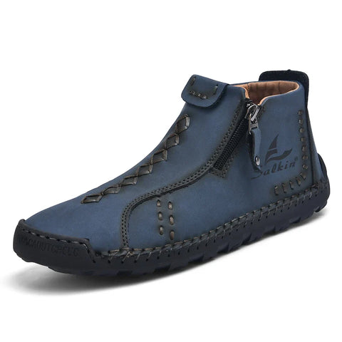 2024 Handmade Casual Leather Men Boots Fashion Retro Designer Shoes Man Leather Ankle Boots Men Walking Hot Sale Hombres Botas