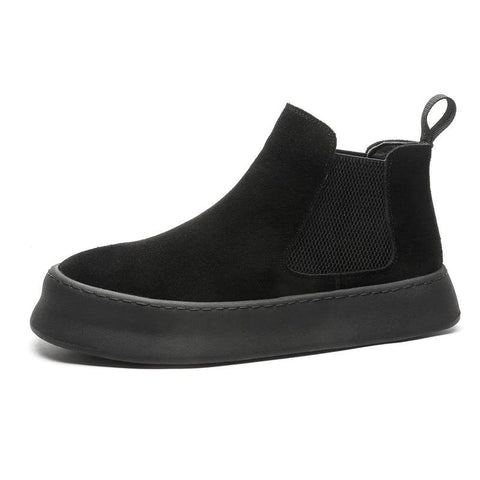 Men’s Genuine Leather Mid Top Boots British Style Chelsea