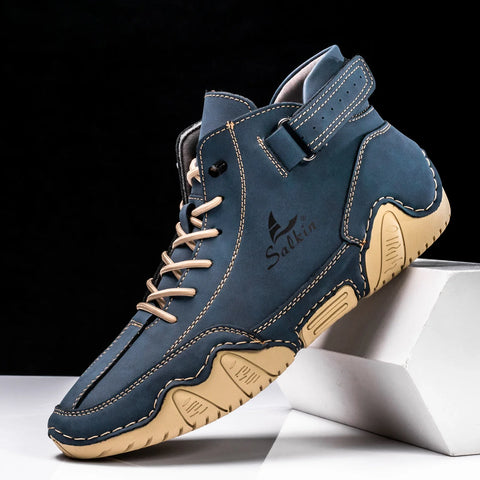 New 2024 Handmade Men Boots Design Sneakers Man Outdoor Casual Leather Men Shoes Ankle Boots Breathable Hot Sale
