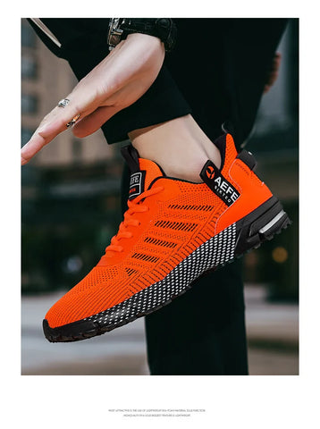 High Quality Men's Running Shoes Summer Sports Marathon Shoes Men Gym Sneakers Orange Trendy Sneakers Men zapatillas de hombre