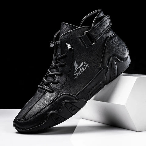 New 2024 Handmade Men Boots Design Sneakers Man Outdoor Casual Leather Men Shoes Ankle Boots Breathable Hot Sale