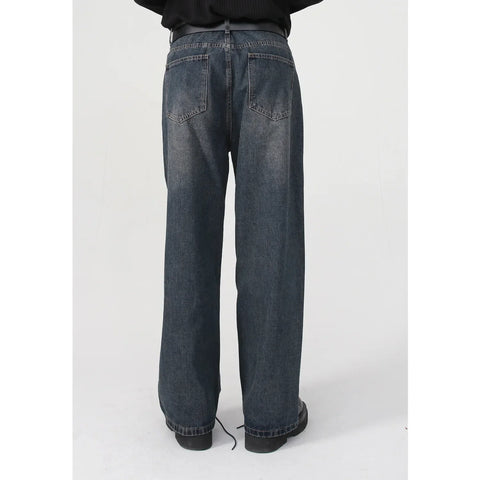 Men Classic Denim Pants Male Wide-leg Men Clothing