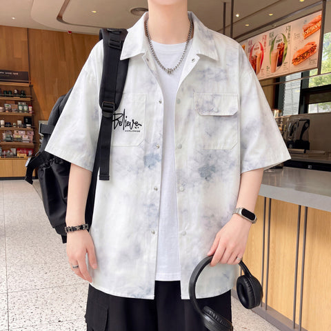 Summer Streetwear Camp Collar Shirt
