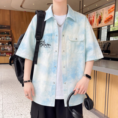 Summer Streetwear Camp Collar Shirt