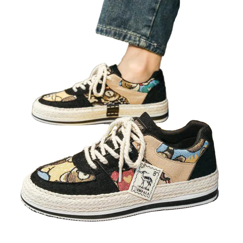 Men’s Sneakers Skateboard Platform Cartoon Graphic Shoes