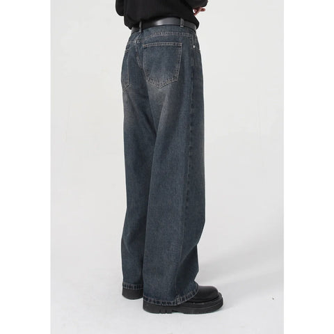 Men Classic Denim Pants Male Wide-leg Men Clothing