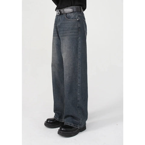 Men Classic Denim Pants Male Wide-leg Men Clothing